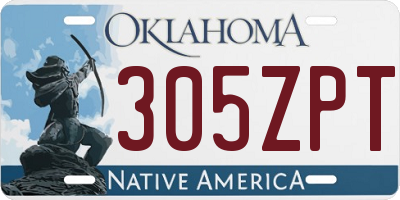OK license plate 305ZPT