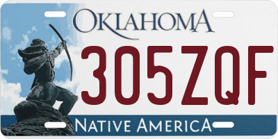 OK license plate 305ZQF