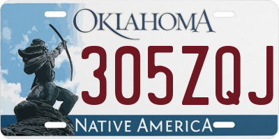 OK license plate 305ZQJ