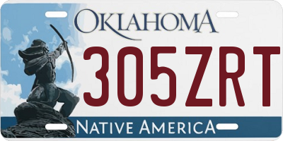 OK license plate 305ZRT