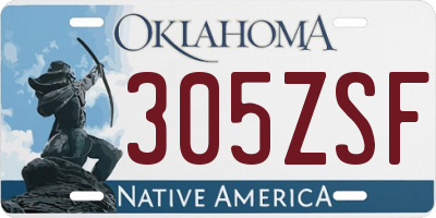 OK license plate 305ZSF