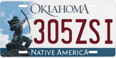 OK license plate 305ZSI