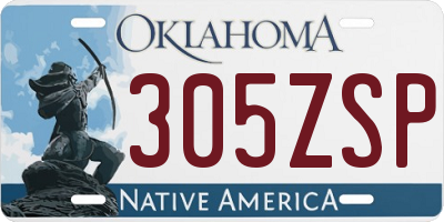 OK license plate 305ZSP