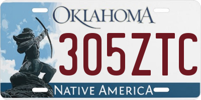 OK license plate 305ZTC