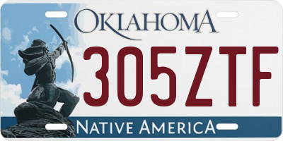 OK license plate 305ZTF