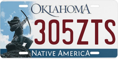 OK license plate 305ZTS
