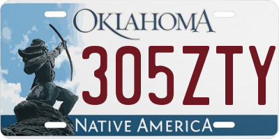 OK license plate 305ZTY