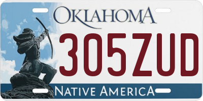 OK license plate 305ZUD