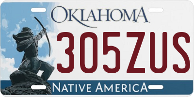 OK license plate 305ZUS