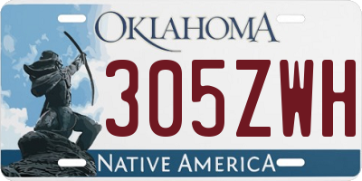 OK license plate 305ZWH