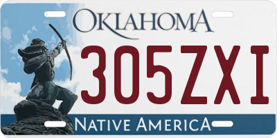 OK license plate 305ZXI