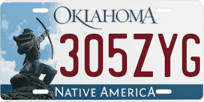 OK license plate 305ZYG