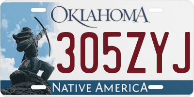 OK license plate 305ZYJ