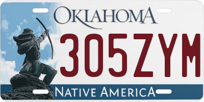 OK license plate 305ZYM
