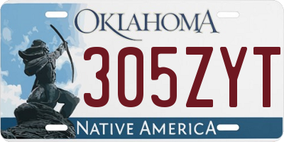 OK license plate 305ZYT