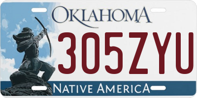 OK license plate 305ZYU