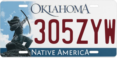 OK license plate 305ZYW