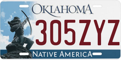 OK license plate 305ZYZ