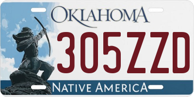 OK license plate 305ZZD