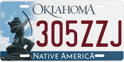 OK license plate 305ZZJ