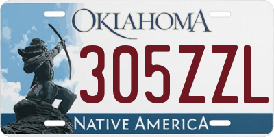 OK license plate 305ZZL