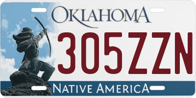 OK license plate 305ZZN