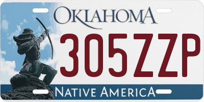 OK license plate 305ZZP