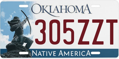 OK license plate 305ZZT