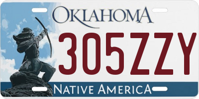 OK license plate 305ZZY