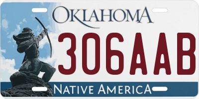 OK license plate 306AAB