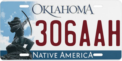 OK license plate 306AAH