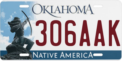 OK license plate 306AAK