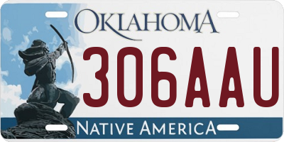 OK license plate 306AAU