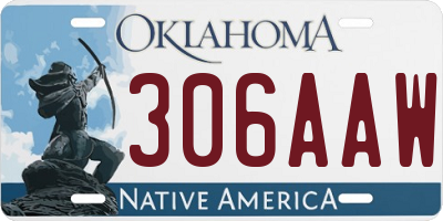 OK license plate 306AAW