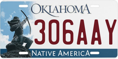 OK license plate 306AAY