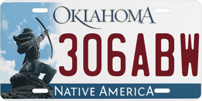 OK license plate 306ABW