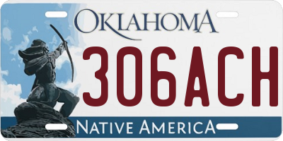 OK license plate 306ACH