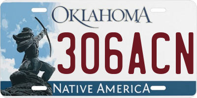 OK license plate 306ACN