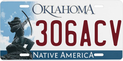 OK license plate 306ACV