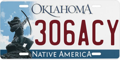 OK license plate 306ACY
