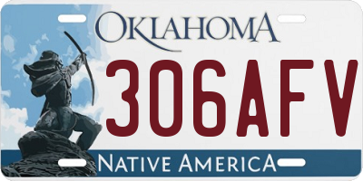 OK license plate 306AFV