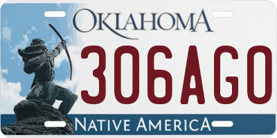 OK license plate 306AGO