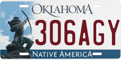 OK license plate 306AGY