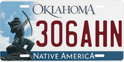 OK license plate 306AHN