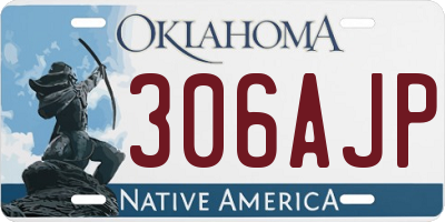 OK license plate 306AJP