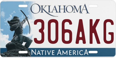 OK license plate 306AKG