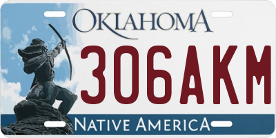 OK license plate 306AKM
