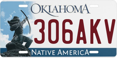 OK license plate 306AKV