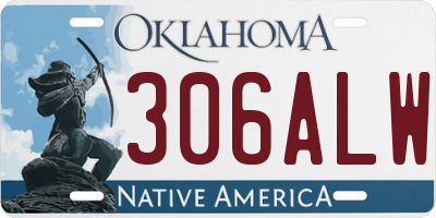 OK license plate 306ALW