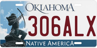 OK license plate 306ALX